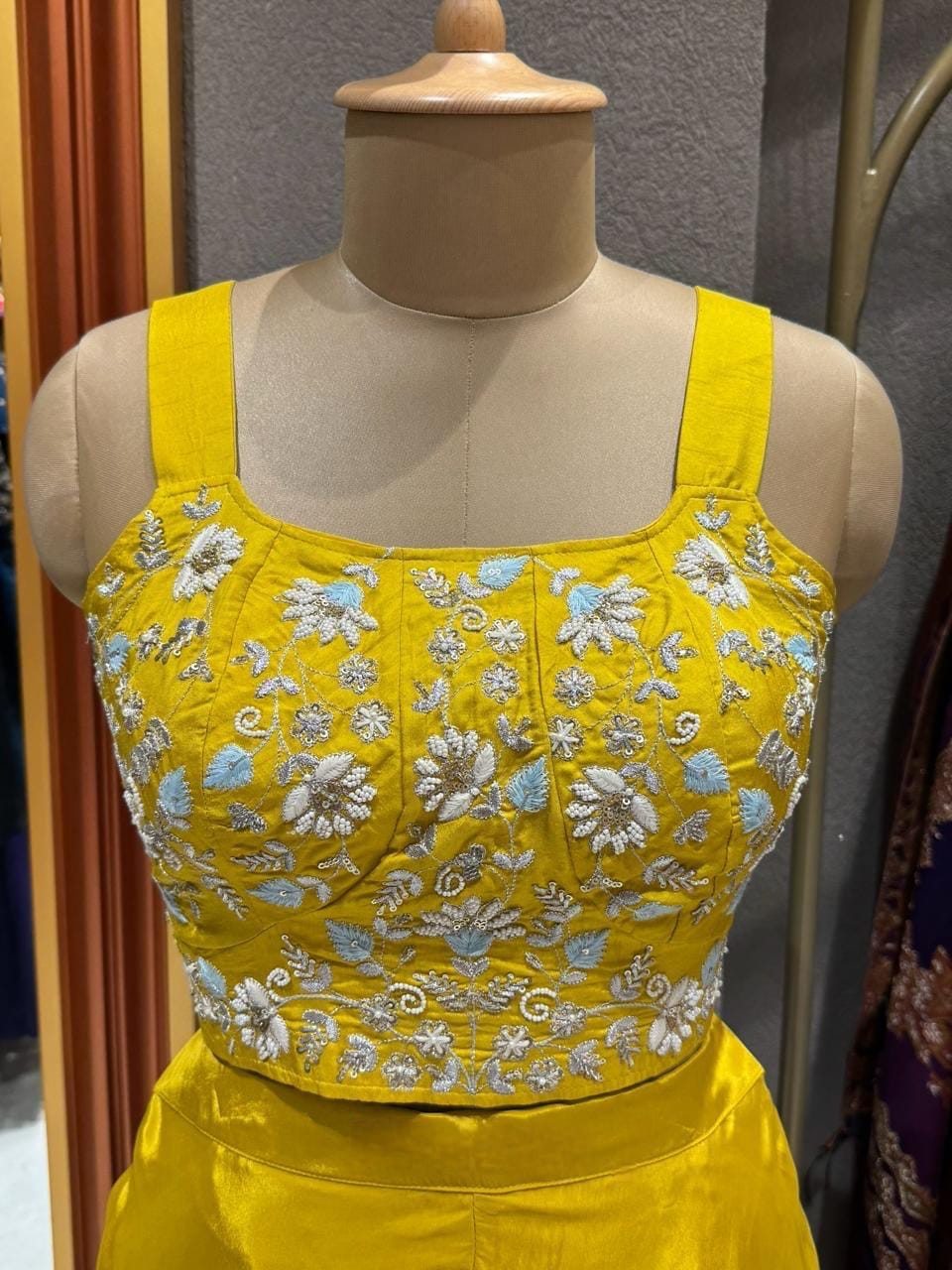 Pure Dola Silk Ready To Wear Blouse With Attached Lining And Beautiful Resham Thread Foil Zari Sequence Cutdana And Pearl Work